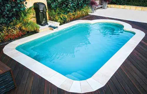 Leisure Pools Courtyard Roman fiberglass swimming pool 