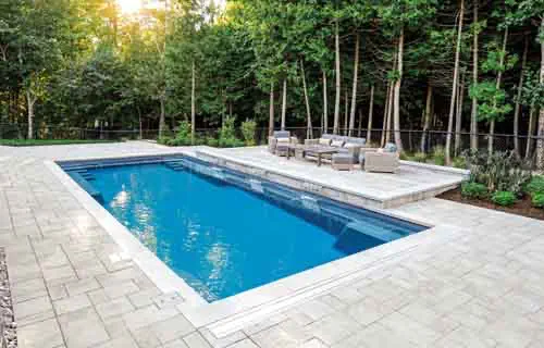 Leisure Pools Supreme fiberglass swimming pool 