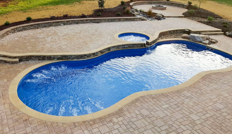 Mediterranean Pool Rfa The Mediterranean™ fiberglass pool design - Leisure Pools Houston
