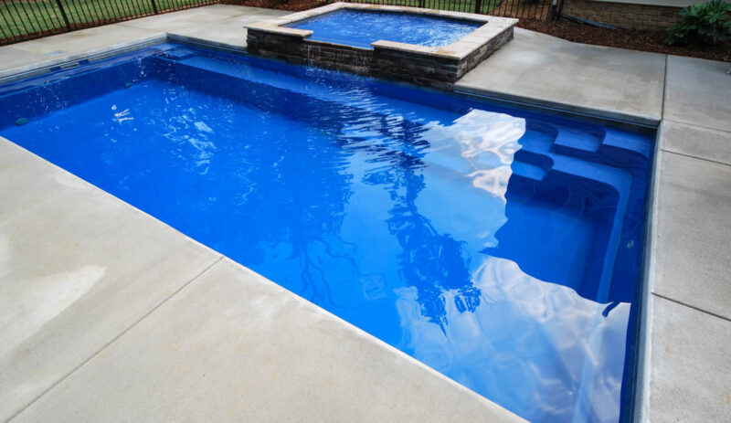 Reflection Pool Color The Reflection™ fiberglass pool design - Leisure Pools Houston