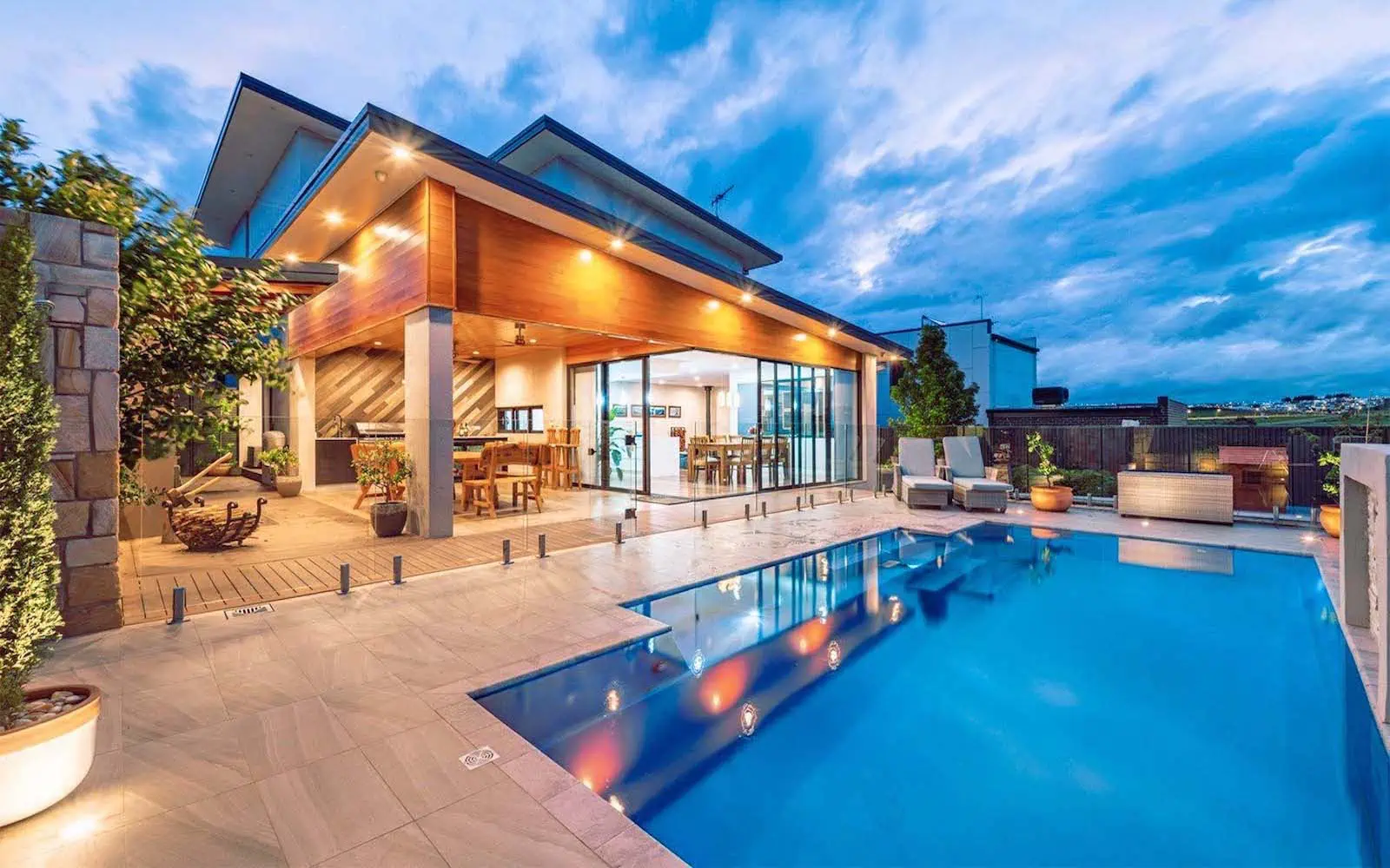 modern fiberglass swimming pool designs for Houston, Texas